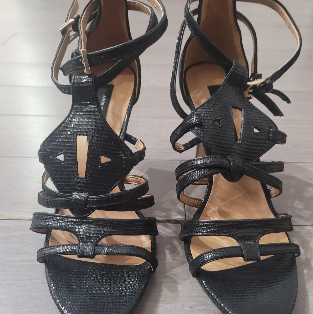 Ann Taylor Black Holly Gladiator Heel Sandal 7M